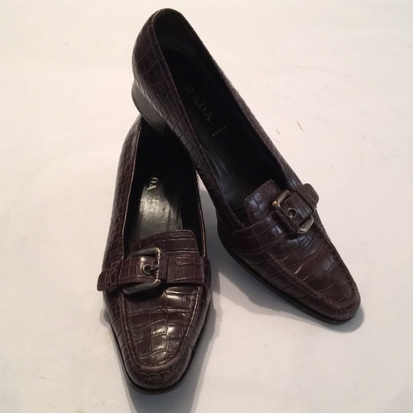 Prada Shoes - Prada  loafers Embossed leather Alligator 8.5